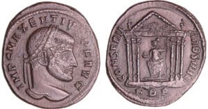 Maxence - Follis (308-310, Rome) - Temple