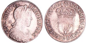 Louis XIV (1643-1715) - ½ écu à la mèche longue - 1654 9 (Rennes)