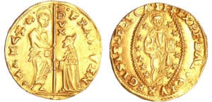 Italie - Venise - Francesco Venier LXXXI doge (1554-1556) - Zecchino Italie - Venise - Francesco Venier LXXXI doge (1554-1556) - Zecchino