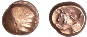 Rèmes - Quart de statère en élèctrum à la patte d'ours (80-50 av. J.-C.)