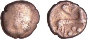 Rèmes - Quart de statère en élèctrum à la patte d'ours (80-50 av. J.-C.)
