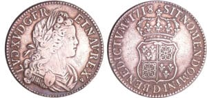 Louis XV (1715-1774) - Ecu de France-Navarre - 1718 D (Lyon) Louis XV (1715-1774) - Ecu de France-Navarre - 1718 D (Lyon)