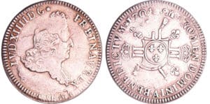 Louis XIV (1643-1715) - ½ écu aux 8 L, 2ème type - 1704 A (Paris) Flan Réf
