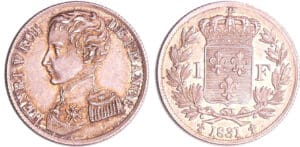 Henri V Comte de Chambord (1820-1883) - 1 franc 1831 Henri V Comte de Chambord (1820-1883) - 1 franc 1831