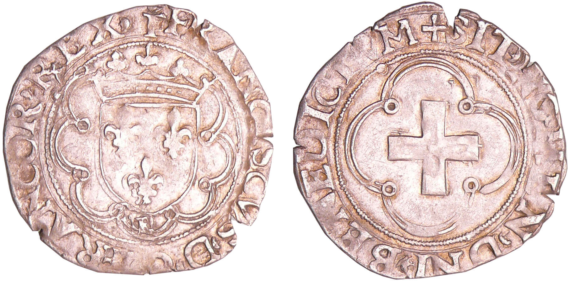 François 1er (1515-1547) - Douzain à la croisette - 1er type - Villeneuve Saint-Andrè lez Avignon François 1er (1515-1547) - Douzain à la croisette - 1er type - Villeneuve Saint-Andrè lez Avignon