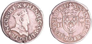 Henri II (1547-1559) - Demi-teston à la tête couronnée - 1551 T (Nantes)