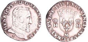 Henri II (1547-1559) - Teston à la tête nue - 5ème type - 1553 M (Toulouse)