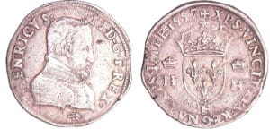 Henri II (1547-1559) - Teston à la tête nue - 1er type - 1557 H (La Rochelle)