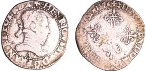 Henri III (1574-1589) - Demi-franc au col plat - 1576 A (Paris) Henri III (1574-1589) - Demi-franc au col plat - 1576 A (Paris)
