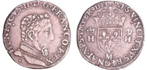 Henri II (1547-1559) - Teston à la tête nue - 5ème type - 1559 M (Toulouse)