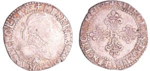 Henri III (1574-1589) - Demi-franc au col plat - 1587 A (Paris) Henri III (1574-1589) - Demi-franc au col plat - 1587 A (Paris)