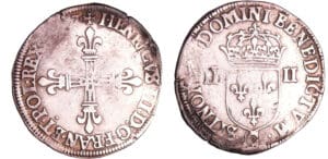 Henri III (1574-1589) - Quart d'écu - 1587 C (Saint-Lô) Henri III (1574-1589) - Quart d'écu - 1587 C (Saint-Lô)