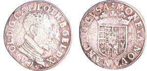 Lorraine - Duché de Lorraine - Charles III - Teston au buste vieux au col plat (Nancy)