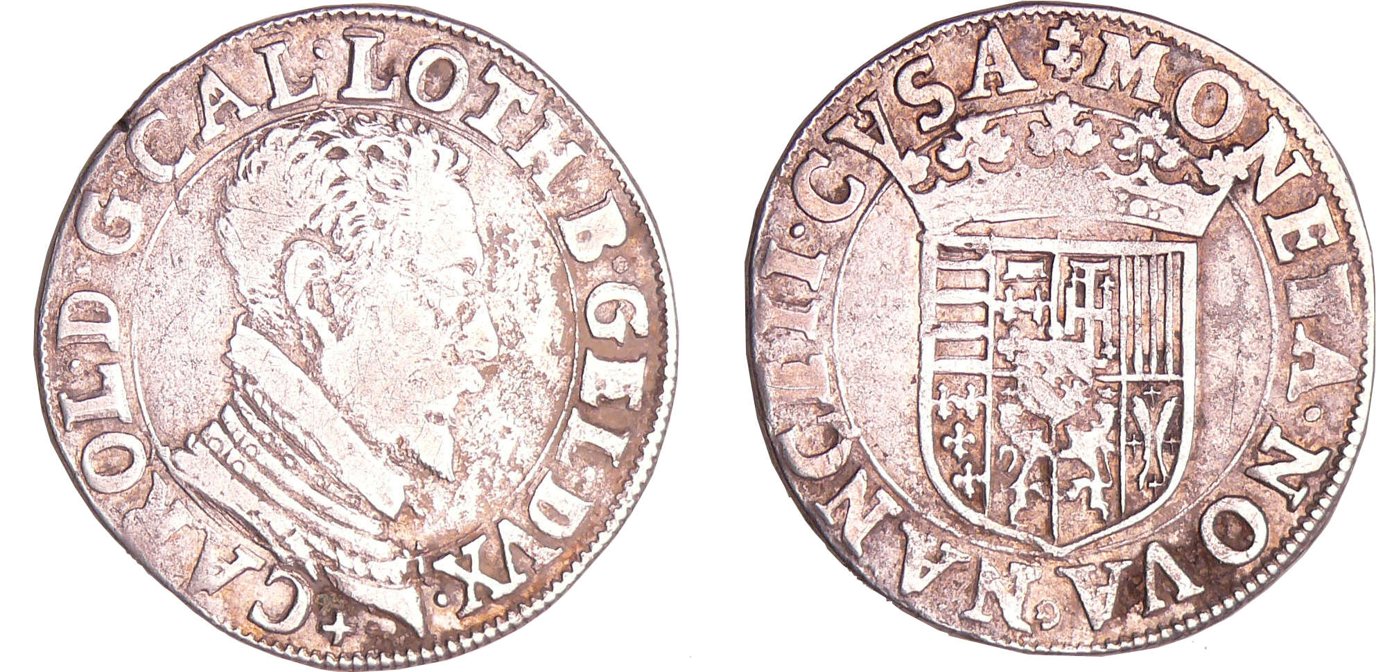 Lorraine - Duché de Lorraine - Charles III - Teston au buste vieux au col plat (Nancy) Lorraine - Duché de Lorraine - Charles III - Teston au buste vieux au col plat (Nancy)