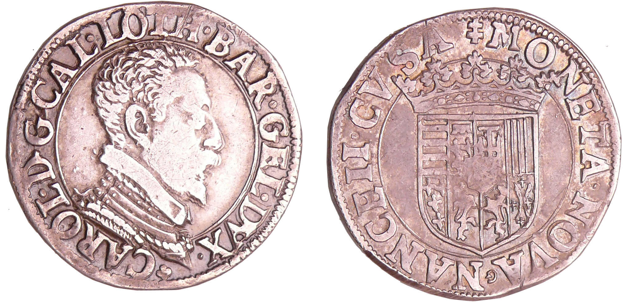 Lorraine - Duché de Lorraine - Charles III - Teston au buste vieux au col plat (Nancy) Lorraine - Duché de Lorraine - Charles III - Teston au buste vieux au col plat (Nancy)