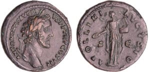 Antonin le Pieux - Sesterce (140-143, Rome) - Apollon Antonin le Pieux - Sesterce (140-143, Rome) - Apollon