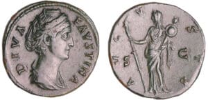 Faustine Mère - Sesterce (147, Rome) - Vesta