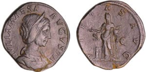 Julia Maésa - Sesterce (218-220, Rome) - La Piété