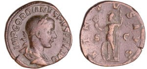 Gordien III - Sesterce (244, Rome) - Mars Gordien III - Sesterce (244, Rome) - Mars