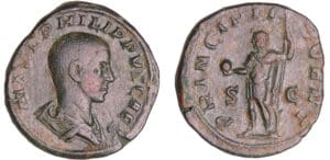 Philippe II - Sesterce (245-246, Rome) Philippe II - Sesterce (245-246, Rome)
