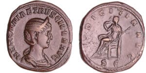 Etruscille - Sesterce (250, Rome) - La Pudeur