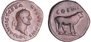 Vespasien - Denier (76, Rome) - Vache Vespasien - Denier (76, Rome) - Vache