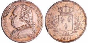 Louis XVIII (1815-1824) - 5 francs au buste habillé 1814 A (Paris)