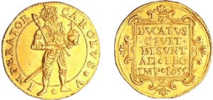 Franche-Comté - Charles Quint - Demi-ducat d'or 1655 (Besançon) Franche-Comté - Charles Quint - Demi-ducat d'or 1655 (Besançon)
