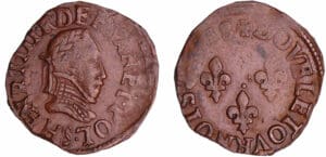 Henri III (1574-1589) - Double tournois - 1588 S (Troyes)