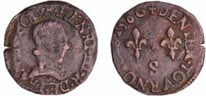 Henri III (1574-1589) - Denier tournois - 1586 S (Troyes)