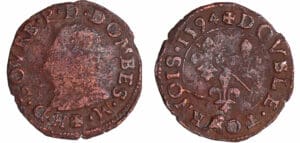 Dombes - Henri II de Montpensier - Double tournois 1595 (Trévoux) Dombes - Henri II de Montpensier - Double tournois 1595 (Trévoux)