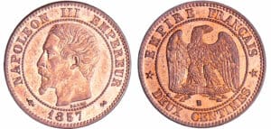 Napoléon III (1852-1870) - 2 centimes tête nue 1857 B (Rouen)