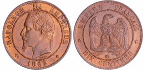 Napoléon III (1852-1870) - 10 centimes tête laurée 1862 BB (Strasbourg)