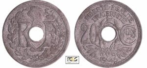 Gouvernement provisoire (1944-1947) - 20 centimes 1945 B