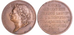 Convention (1792-1795) - Essai à l'effigie de Mirabeau variété METAL DE CLOCHE, An IV (1792) Lyon
