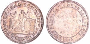 Constitution (1791-1792) - Bon pour 20 sols de Lefèvre Lesage et Cie 1792 premier type