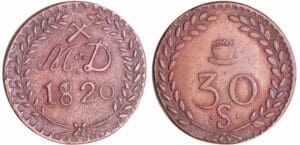 Louis XVIII (1815-1824) - Mines d'Aniche - 30 sous 1820 Louis XVIII (1815-1824) - Mines d'Aniche - 30 sous 1820