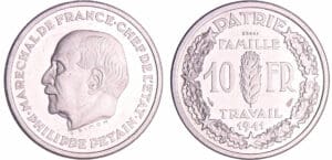 Etat Français (1940-1944) - Pétain -10 francs 1941 essai de Simon