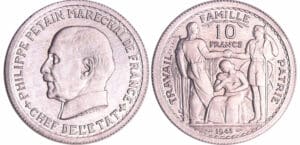 Etat Français (1940-1944) - Pétain - 10 francs 1943 essai de Bazor / Vézin