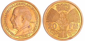 Etat Français (1940-1944) - Pétain - 20 francs 1941 essai piéfort de Cochet