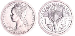 Djibouti - 1 franc 1948 essai piéfort Djibouti - 1 franc 1948 essai piéfort