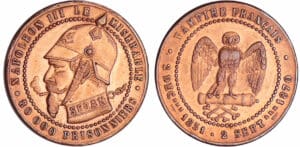 Napoléon III (1852-1870) - Médaille satirique au module de la 5 centimes Sedan 1870