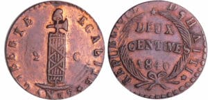 Haïti - République (1825-1849) - 2 centimes 1840 (An 37) Haïti - République (1825-1849) - 2 centimes 1840 (An 37)