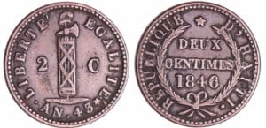 Haïti - 2 centimes AN 45 - 1846 Haïti - 2 centimes AN 45 - 1846
