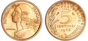 Cinquième république (1959- ) - 5 centimes Lagriffoul 1966 essai