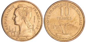 Djibouti, Côte Française des Somalis - 10 francs 1965 essai Djibouti, Côte Française des Somalis - 10 francs 1965 essai