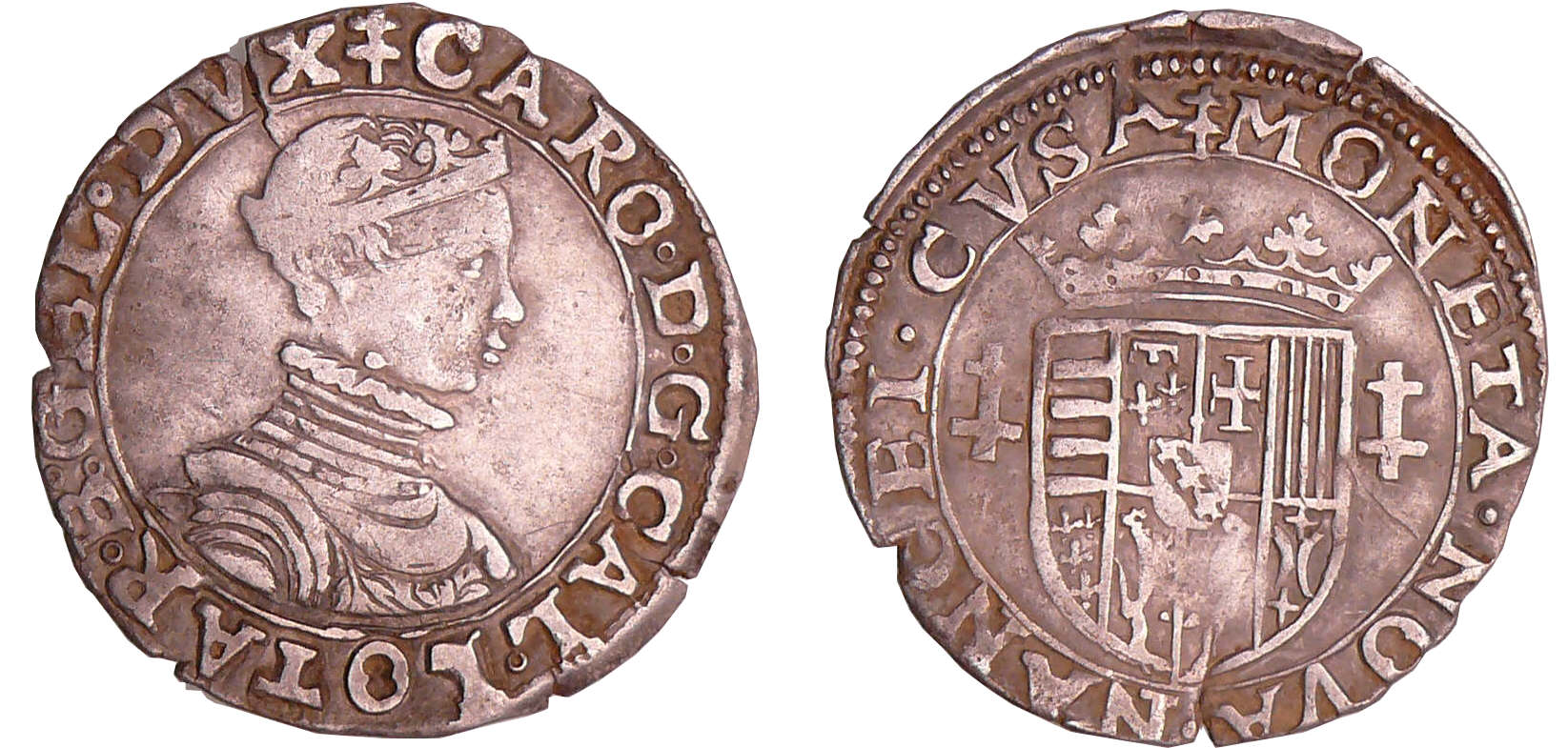 Lorraine - Duché de Lorraine - Charles III - Quart de teston au buste juvénile (Nancy) Lorraine - Duché de Lorraine - Charles III - Quart de teston au buste juvénile (Nancy)