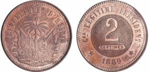 Haïti - République - 2 centimes 1889 Pattern (essai) Haïti - République - 2 centimes 1889 Pattern (essai)