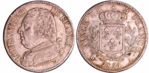 Louis XVIII (1815-1824) - 5 francs au buste habillé 1814 A (Paris) Louis XVIII (1815-1824) - 5 francs au buste habillé 1814 A (Paris)