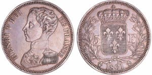 Henri V Comte de Chambord (1820-1883) - 5 francs 1831